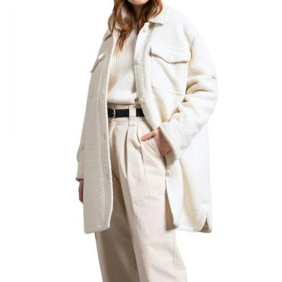 NEW SAINT JAMES loelia coat in winter white